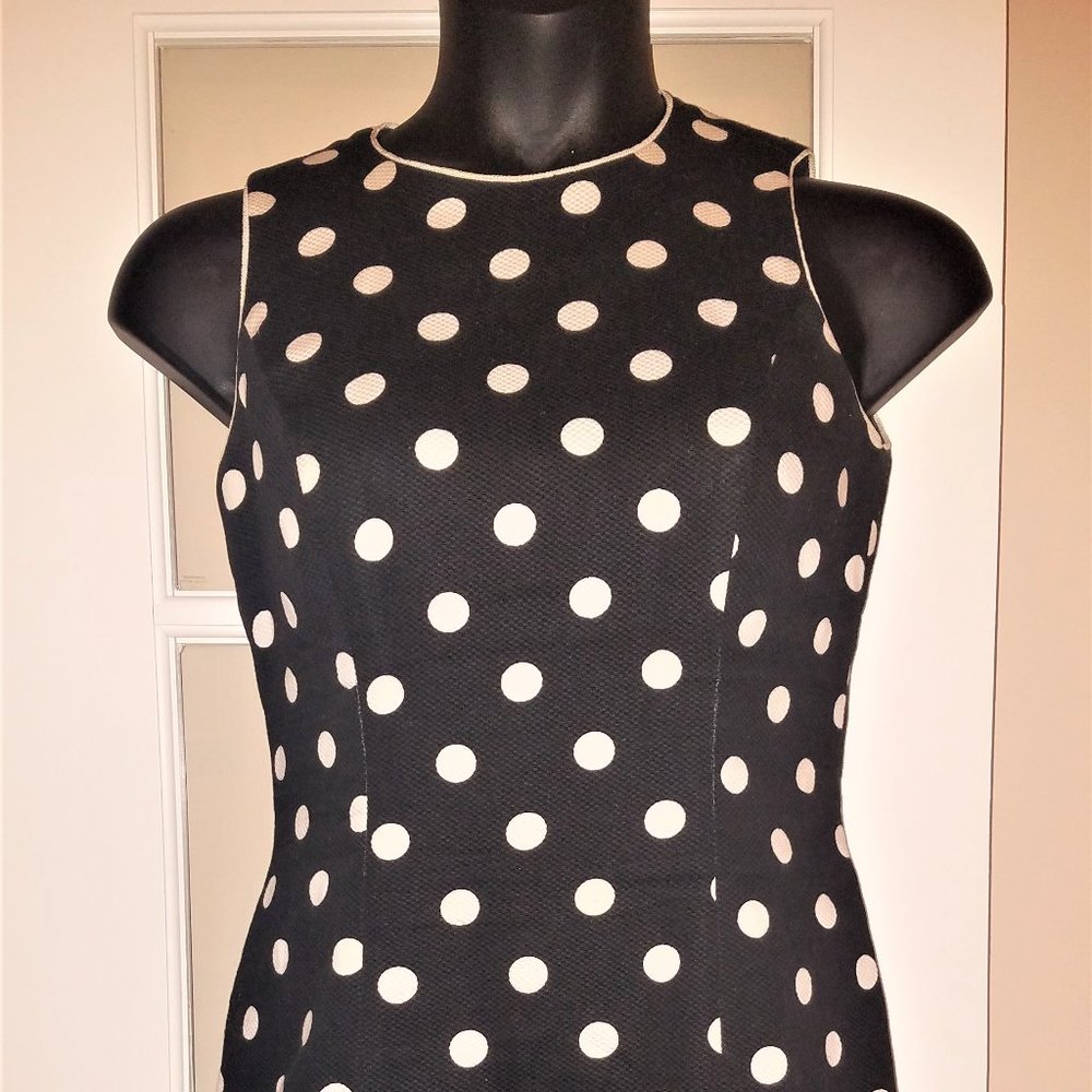 Casual Corner B/W Polka Dot Dress Size 8